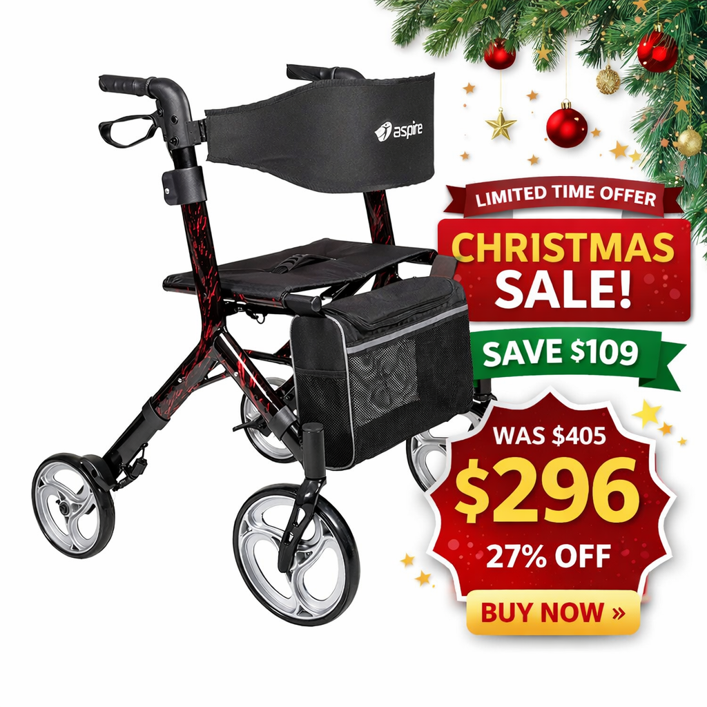 Aspire Stride Adjustable Seat Walker Rollator